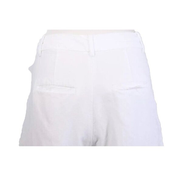 Wilfred Womens 4 White Bermuda Shorts Mid Rise Pleated Slash Pockets Linen Blend - Picture 5 of 10
